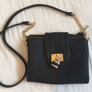 - ALDO black crossbody purse with gold detailing
